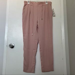 Dusty pink slacks with drawstring